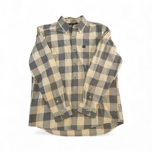 Harley Davidson racer Men's thick Plaid Button-Up Shirt with snap buttons XL